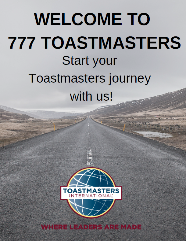 Welcome to 777 Toastmasters - Start your Toastmasters journey with us!